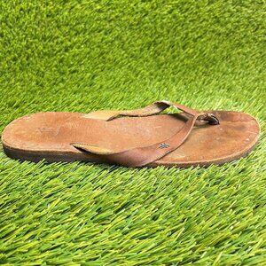 Frye Ally Womens Size 7.5 Brown Beach Outdoor Leather Flip Flop Thong Sandals